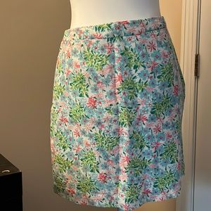 Lily Pulitzer green blue pink and white waffle skirt